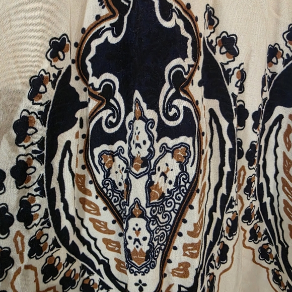 Bohemian Navy and Cream Midi Dress - Picture 4 of 5